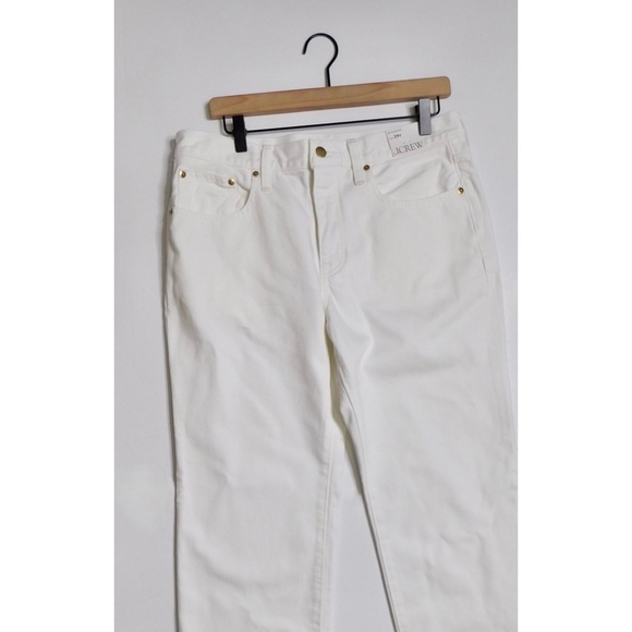 NWT!! J. CREW Petite Slouchy Jeans Solid White Denim Button Fly 29P 29 Petite - Picture 4 of 16
